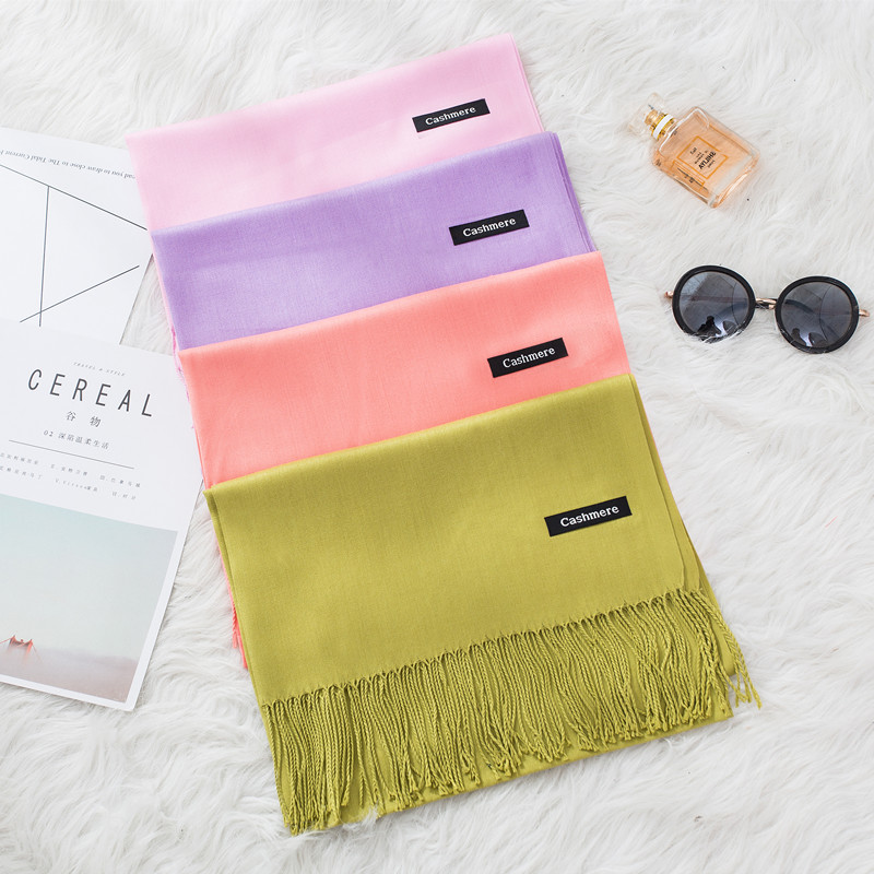 Cashmere Pashmina Wrap - Fashion Solid Color 2020 Women Scarf