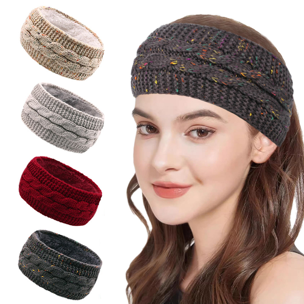 Winter Chunky Knit Women's Hea - Fleece Ear Warmer Band ulasan dan harga