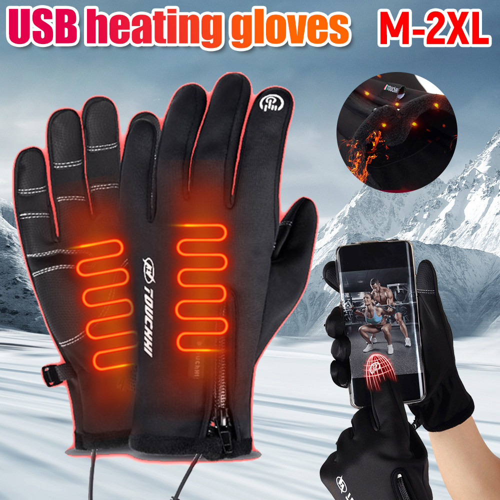 Winter Ski USB Heated Gloves T - Touch Screen Gloves ulasan dan harga