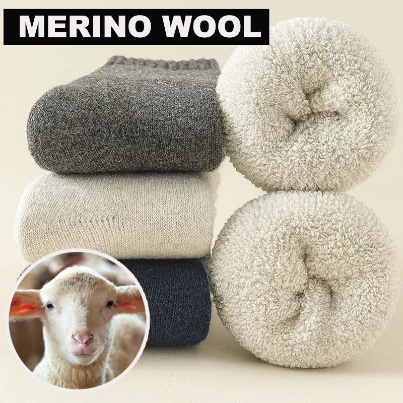HOT  2026 3 Pairs Men Women Wo - Thermal Sock Wool ulasan dan harga