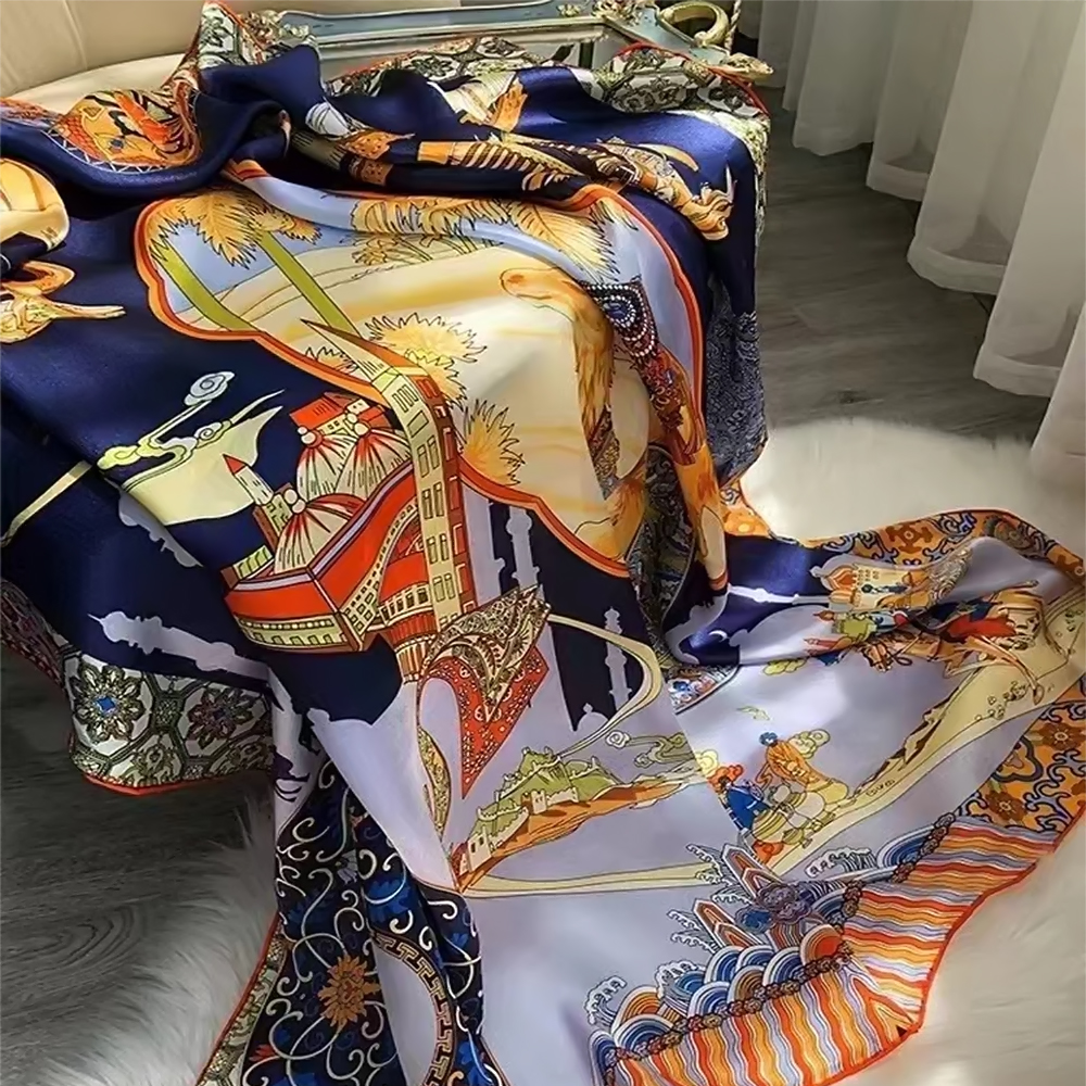 BYSIFA|Blue Luxury Femmes 100% - Shawl Wrap Winter ulasan dan harga