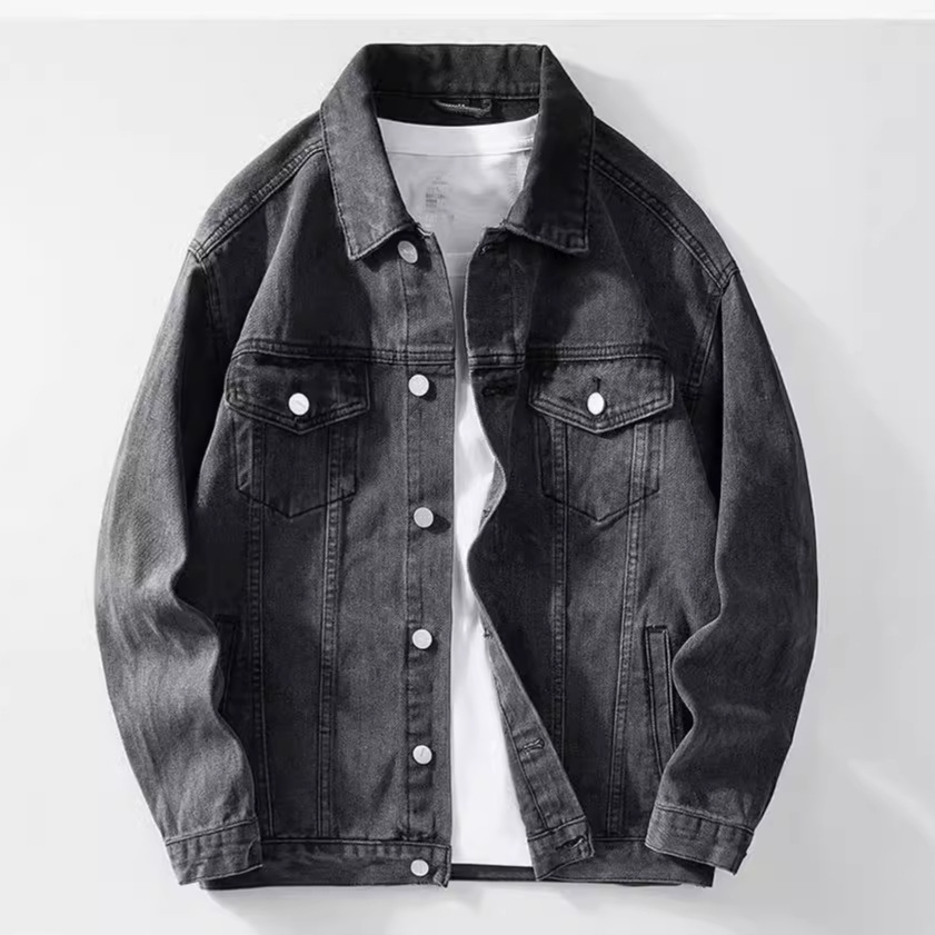 Denim Jacket Men  Single Breas - Down Jacket Packable ulasan dan harga