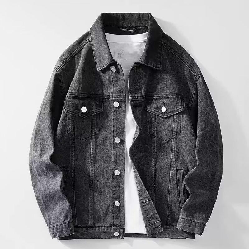 Denim Jacket Men  Single Breas - Down Jacket Packable ulasan dan harga