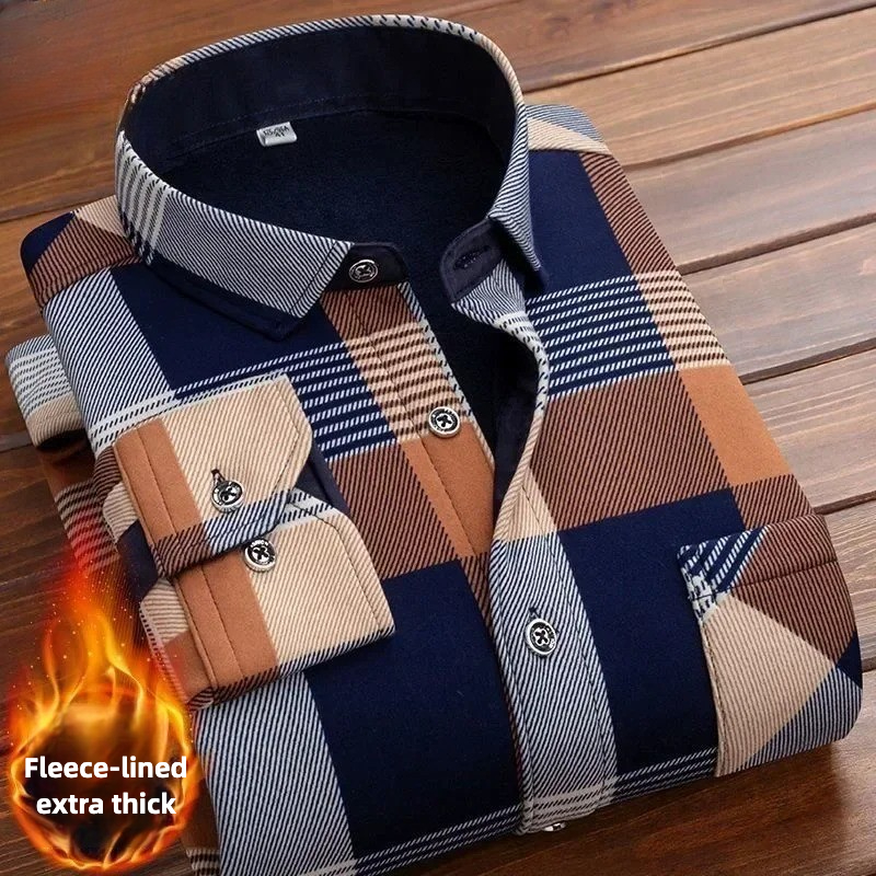 2025 Men's Winter Warm Long Sl - Flannel Shirt Lined ulasan dan harga