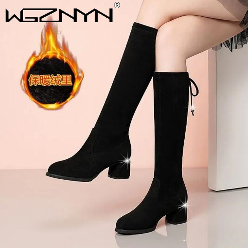 Women Autumn Winter Black Knee - Waterproof Winter Boot ulasan dan harga