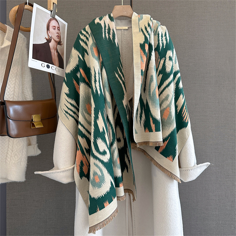 2025 Brand Warm Cashmere Ponch - Shawl Wrap Winter ulasan dan harga