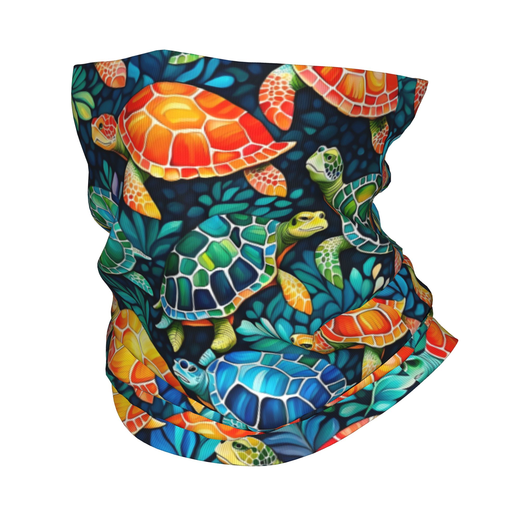 Custom Funny Colorful Sea Turt - Neck Gaiter Fleece ulasan dan harga