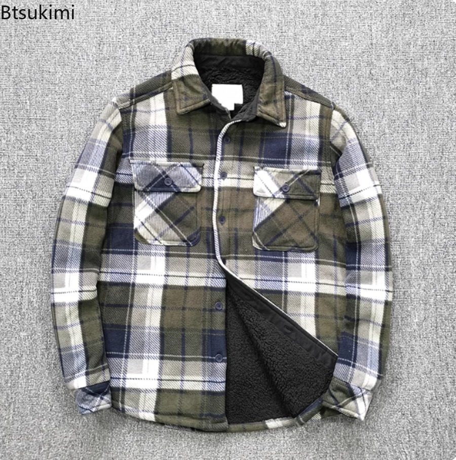 Mens Winter Fleece Linend Warm - Flannel Shirt Lined ulasan dan harga