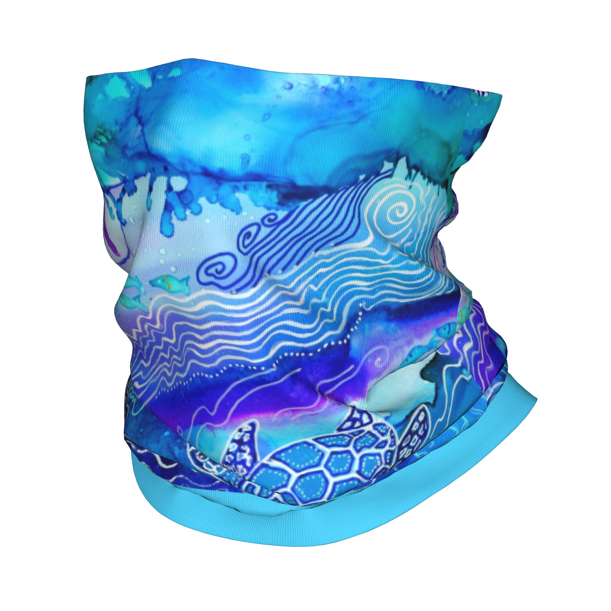 Custom Ocean Turtle Dive Winte - Neck Gaiter Fleece ulasan dan harga