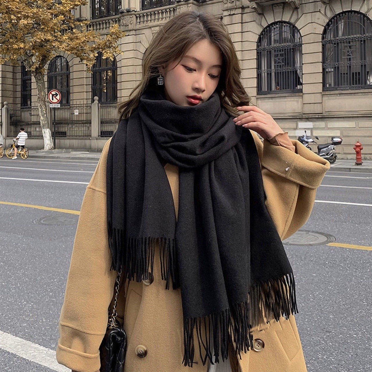 New Black Scarf Cashmere Woman - Wool Scarf Men ulasan dan harga