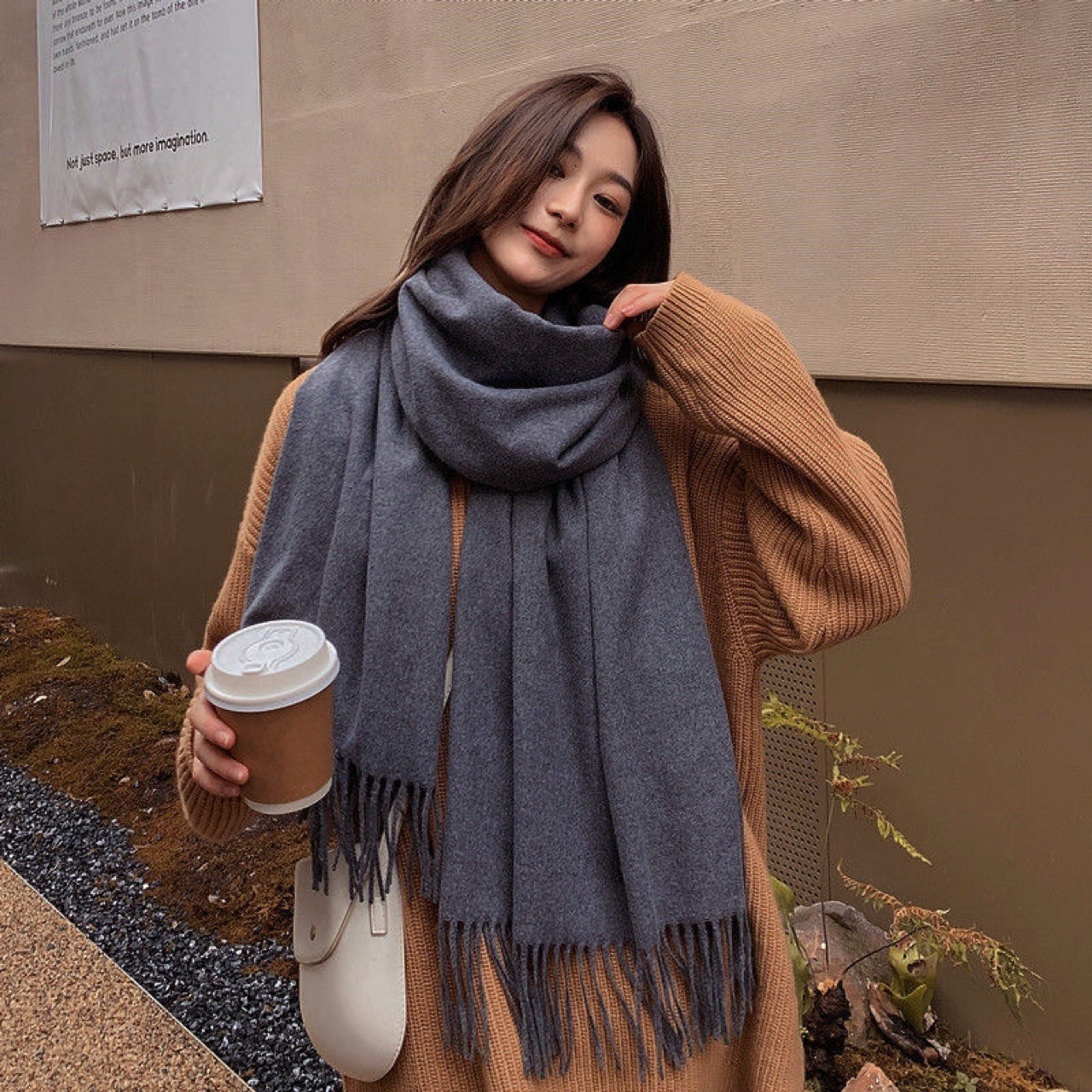 New Black Scarf Cashmere Woman - Wool Scarf Men ulasan dan harga
