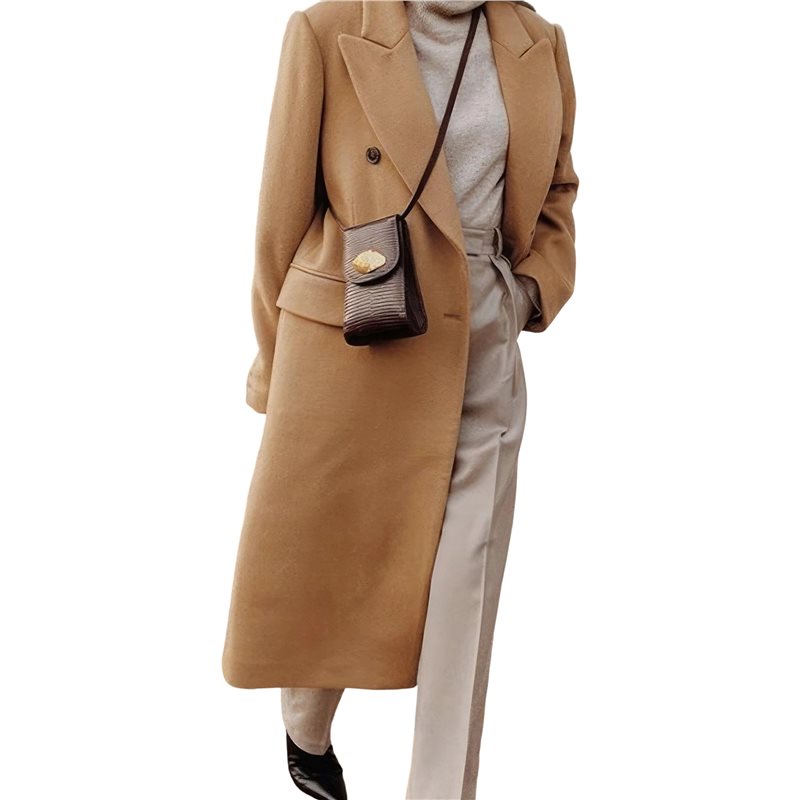 A24F-Womens Long Wool Coats Fa - Wool Coat Peacoat ulasan dan harga