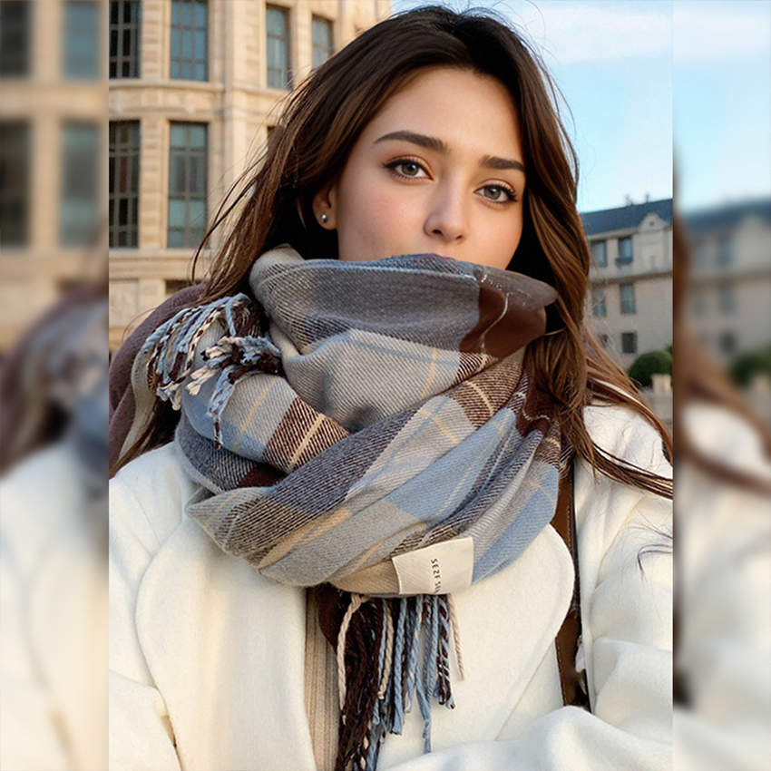 1 pc Fashionable and warm Brit - Wool Scarf Men ulasan dan harga