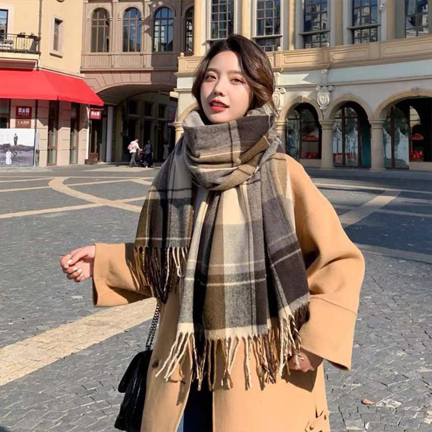 1 pc Fashionable and warm Brit - Wool Scarf Men ulasan dan harga
